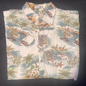 Pierre Cardin XL Men’s Hawaiian Button Down Short Sleeve Shirt